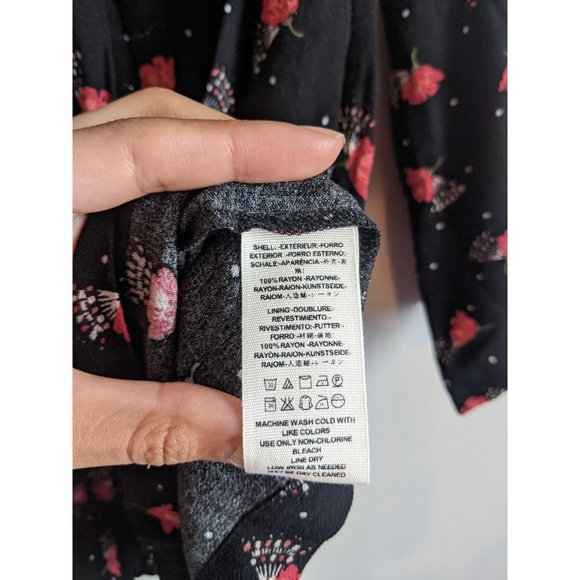 2 Free People Tegan Black Floral Mini Dress. - Picture 9 of 11